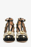 Gucci Black Suede Pearl/Crystal Embellished T-Strap Heels Size 36.5