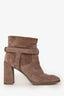 Christian Dior Taupe Suede Leather Ankle Boots Size 35.5