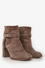 Christian Dior Taupe Suede Leather Ankle Boots Size 35.5