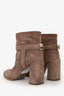 Christian Dior Taupe Suede Leather Ankle Boots Size 35.5