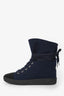Pre-Loved Chanel™ Navy/Black Fabric Toe Cap Lace Up Boots Size 35.5