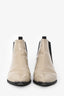 Acne Studio Taupe Patent Leather Pointed Toe Ankle Boots Size 36