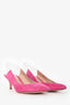 Gianvito Rossi Pink Suede Leather/PVC Pointed Toe Slingback Heels Size 36