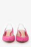 Gianvito Rossi Pink Suede Leather/PVC Pointed Toe Slingback Heels Size 36