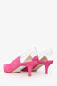 Gianvito Rossi Pink Suede Leather/PVC Pointed Toe Slingback Heels Size 36