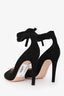 Gianvito Rossi Black Suede Leather Ballerina Lace-Up Heels Size 36