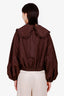Kiki Vargas Brown Ruffle Trim Collar Zip-Up Jacket Size XS
