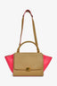 Celine Taupe/Pink Leather Bicolour Medium Trapeze Top Handle With Strap