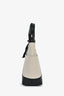 Veronica Beard Beige Canvas/Black Leather Tote With Strap