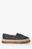 Pre-Loved Chanel™ Grey/Black Leather Interlocking CC Logo Espadrilles Size 39