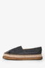 Pre-Loved Chanel™ Grey/Black Leather Interlocking CC Logo Espadrilles Size 39