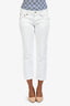 R13 White Distressed Hem Crop Jeans Size 25