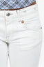 R13 White Distressed Hem Crop Jeans Size 25