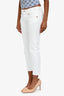 R13 White Distressed Hem Crop Jeans Size 25