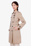 Burberry Beige Check Trench Coat with Belt Size 4