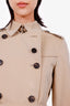 Burberry Beige Check Trench Coat with Belt Size 4