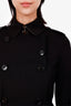 Burberry Black Check Trench Coat with Belt Size 4