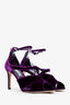 Prada Purple Velvet Crossover Heeled Sandals Size 36.5