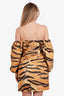 Hofmann Copenhagen Animal Print Button Front Cotton Mini Dress Size 42