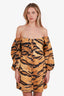 Hofmann Copenhagen Animal Print Button Front Cotton Mini Dress Size 42