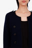 Theory Navy/Black Cotton Knit Open Jacket Size L