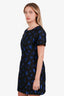 MSGM Black/Blue Star Mesh Shift Dress Size 46