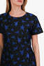 MSGM Black/Blue Star Mesh Shift Dress Size 46