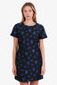 MSGM Black/Blue Star Mesh Shift Dress Size 46