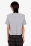 Frankie Shop Grey Ribbed Shoulder Pad T-Shirt Size L