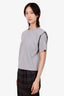 Frankie Shop Grey Ribbed Shoulder Pad T-Shirt Size L