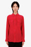 Equipment Fuchsia Double Pocket Silk Button Down Shirt Size M