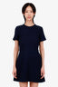 Victoria Beckham Denim/Navy Jacquard A Line Dress Size 8