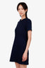 Victoria Beckham Denim/Navy Jacquard A Line Dress Size 8