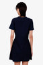 Victoria Beckham Denim/Navy Jacquard A Line Dress Size 8