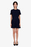 Victoria Beckham Denim/Navy Jacquard A Line Dress Size 8