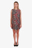 Red Valentino Red/Black Jacquard Sleeveless Mini Cocktail Dress Size 46