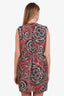 Red Valentino Red/Black Jacquard Sleeveless Mini Cocktail Dress Size 46