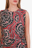 Red Valentino Red/Black Jacquard Sleeveless Mini Cocktail Dress Size 46
