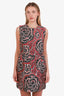 Red Valentino Red/Black Jacquard Sleeveless Mini Cocktail Dress Size 46