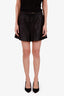 Helmut Lang Black Lambskin Leather Drawstring Mini Shorts Size S