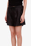 Helmut Lang Black Lambskin Leather Drawstring Mini Shorts Size S
