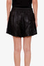 Helmut Lang Black Lambskin Leather Drawstring Mini Shorts Size S