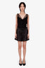 Helmut Lang Black Lambskin Leather Drawstring Mini Shorts Size S