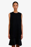 Victoria By Victoria Beckham Black Shift Dress with Pleated Hem Size 8