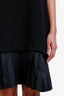 Victoria By Victoria Beckham Black Shift Dress with Pleated Hem Size 8