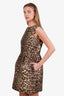 Red Valentino Leopard Print Sleeveless Shift Dress Size 46