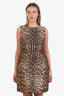 Red Valentino Leopard Print Sleeveless Shift Dress Size 46