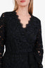 Diane von Furstenberg Navy/Black Lace Wrap Dress Size 12
