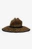 Lele Sadoughi Brown/Black Checkered Straw Wide Brim Hat