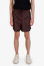 Gucci Brown Nylon GG Monogram Print Web Stripe Swim Shorts Size 56 Mens